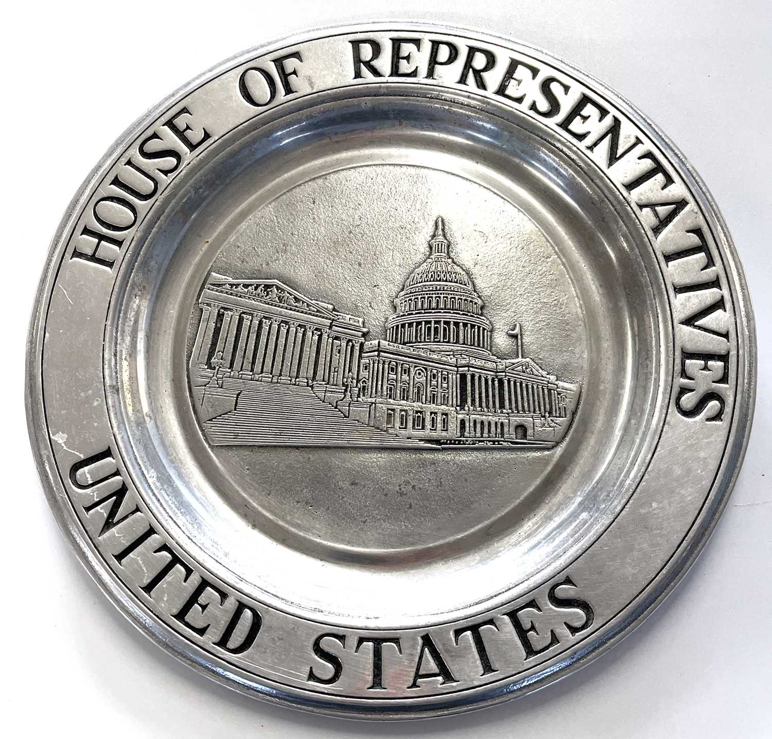 A commemorative metal dish from Congressman John G Frary, Illinois USA. Marked House of