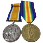 WWI British medal pair - war medal, victory medal to 97984 SPR R Thexton RE