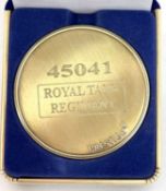 A commemorative gold award medallion to 45041 Royal Tank Regiment