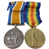 WWI British medal pair comprising War Medal and Victory Medal to 2582 Spr H Thompson RE