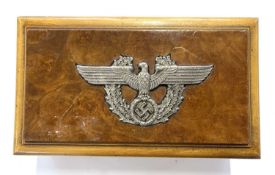 Third Reich interest - Officers cigarette box with possible Reichs Polizie emblem to lid