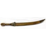 Imperial Russian 1911 dated M1907 Bebut Kindjal sword with wooden handle and scabbard, brass shoe