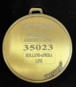 A commemorative gold award medal to SR british Railways 35022 Holland America Line/35023 Hollan