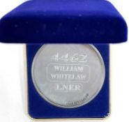A commemorative silver award medallion to 4462 William Whitelaw LNR