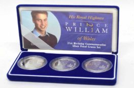 Prince William 21st birthday commemorative silver proof crown set