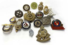 Tin: collection of various lapel and collar Badges.