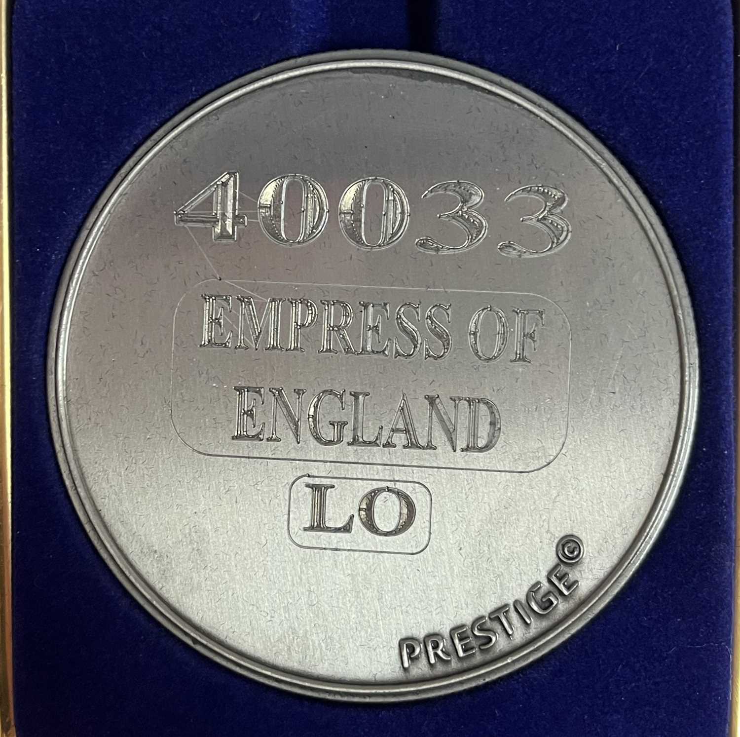 A commemorative silver award medallion to 40033 Empress of England LO