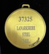 A commemorative gold award medal to 37325 Lanarkshire Steel ML