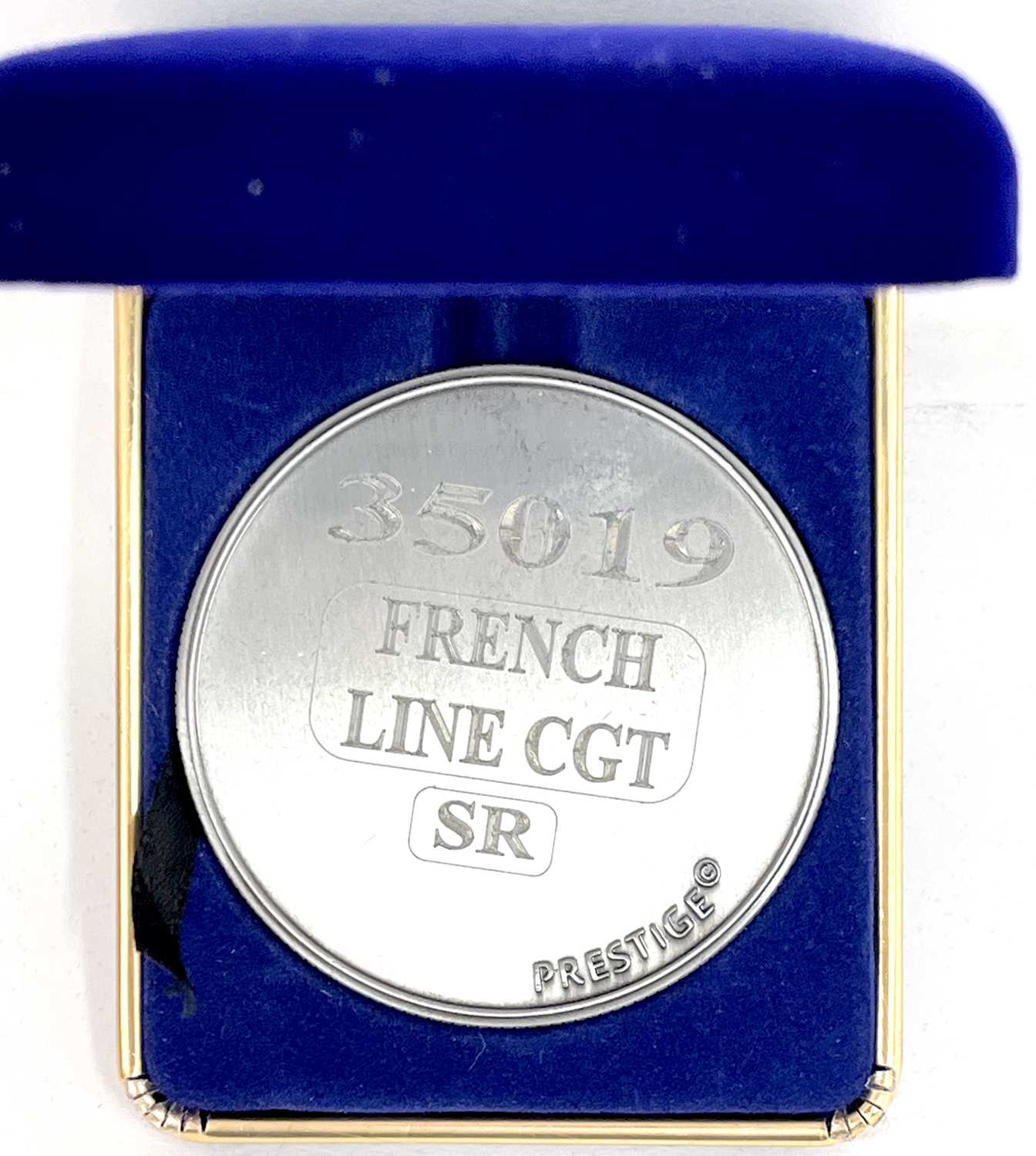 A commemorative silver award medallion to 35019 French Line CGT SR - Image 2 of 2