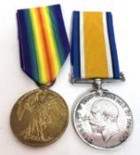 Great War Royal Welsh Fusiliers Medal Pair, comprising British War Medal and Victory Medal, named to