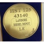 A commemorative gold award medallion to HST 125 43140 Landore Diesel Depot LE