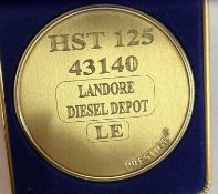 A commemorative gold award medallion to HST 125 43140 Landore Diesel Depot LE