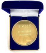 A commemorative gold award medallion to 45045 Coldstream Guardsman