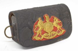 20th century George VI Household Cavalry ceremonial black leather cartouche cartridge cross belt