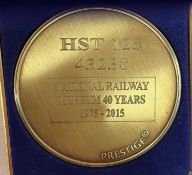 A commemorative gold award medallion to HST 125 43238 National Railway Museum 40 Years 1975-2015