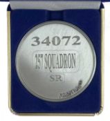 A commemorative silver award medallion to 34072 257 Squadron SR