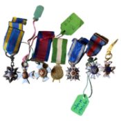 Quantity of seven gallantry medal miniatures and Foreign Orders medal miniatures to include DSO