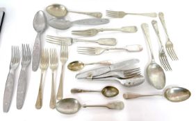 A mixed collection of various mess and other cutlery