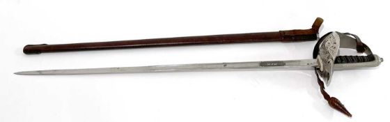 Edwardian period First World War George V 1897 patterned Infantry Officers sword with leather coated