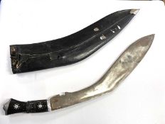 Quantity of four Indian/Nepalese kukri knives, longest measuring 55cm (4)