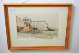 William Sid Reed (British,1902-1969), 'Breydon Swing Bridge', watercolour, original illustrated on