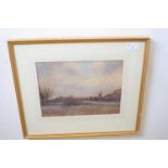 J.R. Goodman (British, b.1870), "Sunset on the Broads", watercolour, signed, 10.5x8ins, framed and
