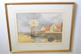 Charles Harmony Harrison (1842-1902), signed and dated 1897, watercolour, "Quayside Scene by The