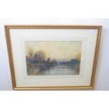 J.R. Goodman (British, b.1870), Norfolk Broads, watercolour, signed, 13.5x9.5ins, framed and