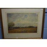 J.R. Goodman (British,b.1870), Norfolk Broads, watercolour, signed, 21x14ins, framed and glazed.