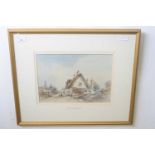 Arthur E Davies RBA RCA (1893-1989), signed watercolour, "Cottage at Attleborough", 34 x 23cm,