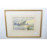 Stephen John Batchelder (1849-1932), signed watercolour, "A Wherry in Choppy Water on The Broads"