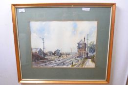 Clifford John (British, b.1934), 'Vauxhall Station, Great Yarmouth', watercolour, signed,