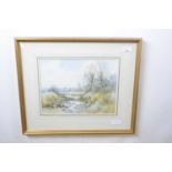 Colin W Burns (B. 1944), signed watercolour, "Waters Edge, Snipe", 30 x 22cm, framed and glazed.