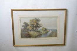 Charles Harmony Harrison (1842-1902), signed and dated 1887, watercolour, "A Quiet Dyke on The
