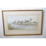 Stephen John Batchelder (1849-1932), signed watercolour, inscribed "South Walsham Dyke", framed