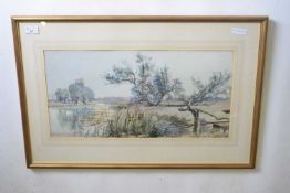 Stephen John Batchelder (1849-1932), signed watercolour, inscribed "Backwater, Gelderston"