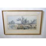 Stephen John Batchelder (1849-1932), signed watercolour, inscribed "Backwater, Gelderston"