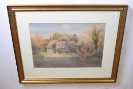 J.R. Goodman (British, b.1870), "The Old Barn", watercolour, signed, 13.5x19ins, framed and glazed.