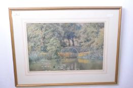 Charles Harmony Harrison (1842-1902), signed and dated 1888, watercolour "Duck Decoy", 54 x 35cm