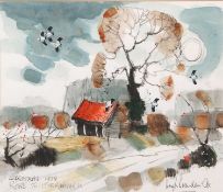 Hugh Brandon Cox (British,1917-2003), "Road To Itteringham Christmas 1978", watercolour and gouache,