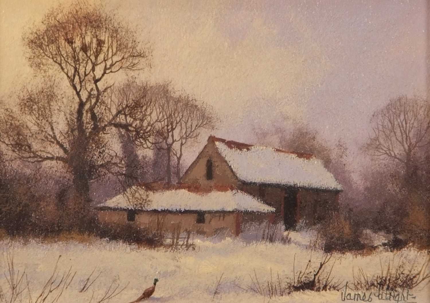 James Wright (British, b.1935), a trio of rural landscape scenes, oils on board, signed, 5x6.5ins, - Image 3 of 7