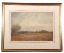 J.R. Goodman (British,b.1870), Norfolk Broads, watercolour, signed, 21x14ins, framed and glazed.