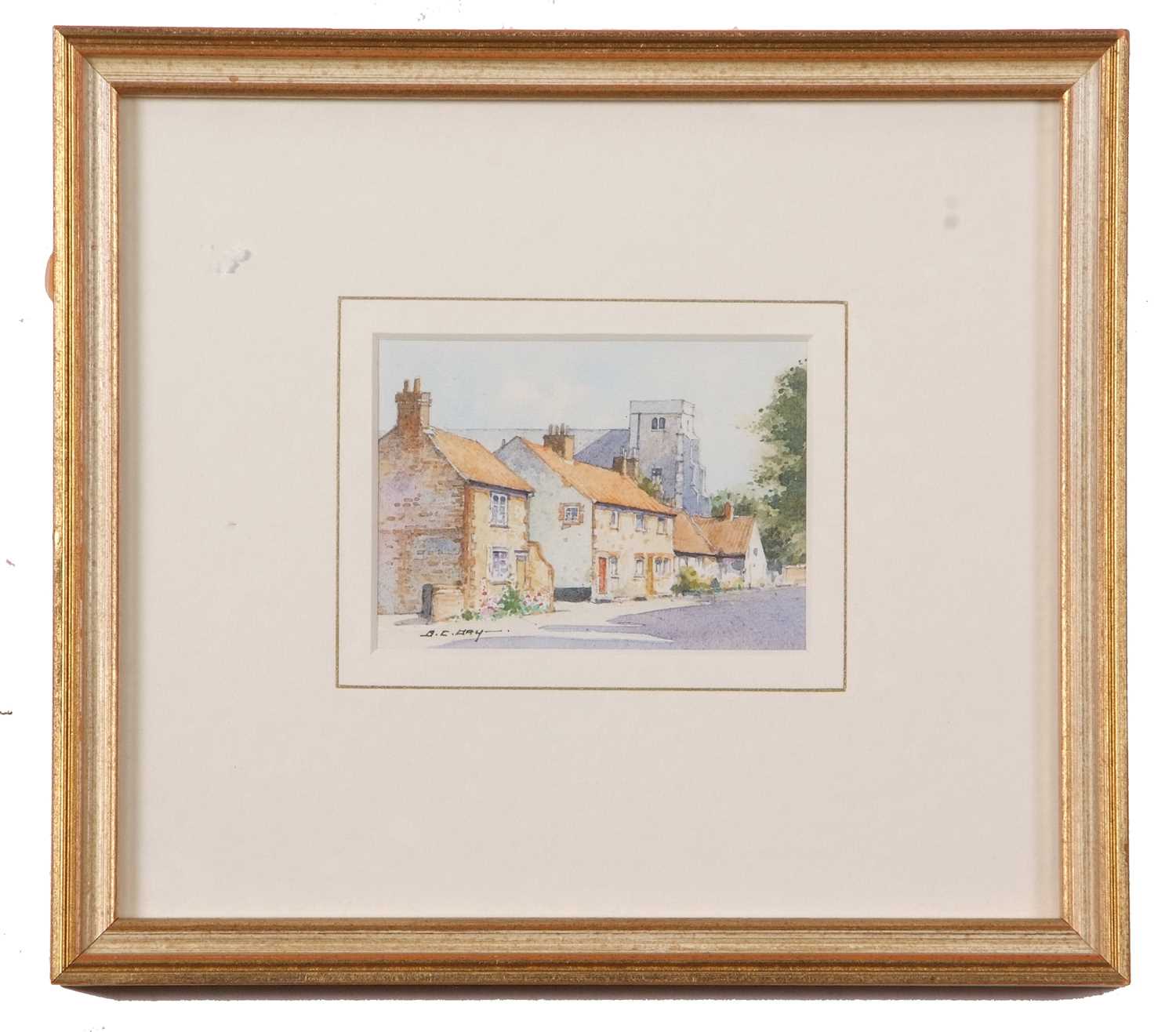 Brian Day (British, 20th century), 'Thornham Village', watercolour, signed, 3.5x2.5ins, framed and - Image 2 of 2