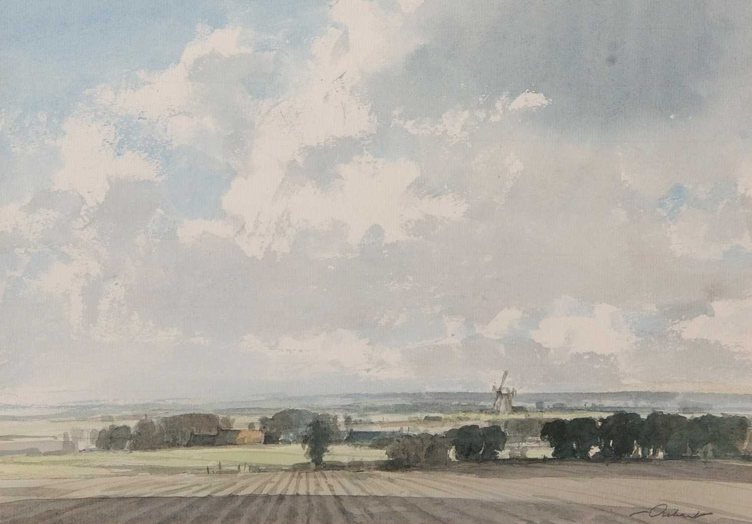 Stanley Orchant (British,1920-2005), "Near Acle", watercolour signed and dated 1983,10x14ins, framed - Image 2 of 2