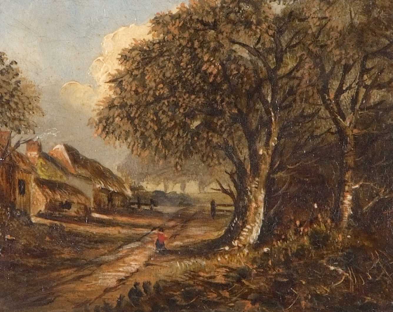 Obadiah Short (British,1803-1886, Norwich School), rural scene depicting a lone figure on a woodland - Image 2 of 2