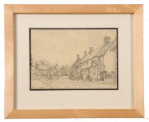 Leonard Russell Squirrell RWS RI RE (British,1893-1979), 'Hoxne, Suffolk', pencil on paper, signed,