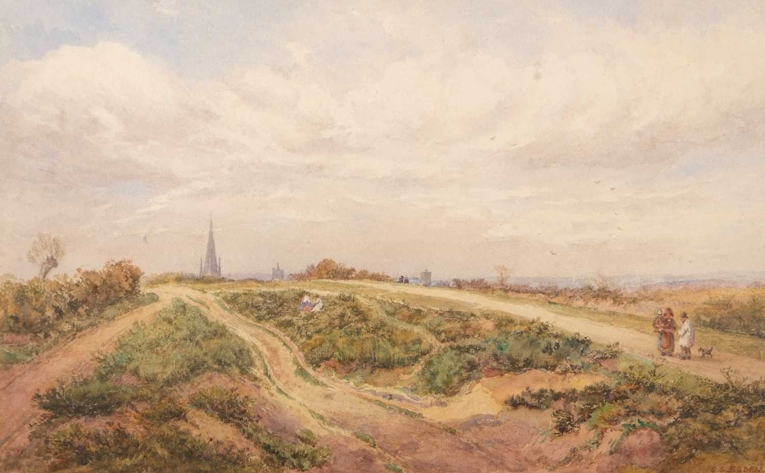 Samuel Standige Boden (British, 1826-1896), 'Mousehold Heath, Norwich', watercolour, 11.5x8.5ins, - Image 2 of 2