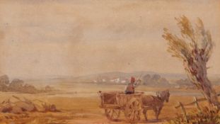 Thomas Lound (British,1802-1861, Norwich School), a rural scene depicting a foreground figure