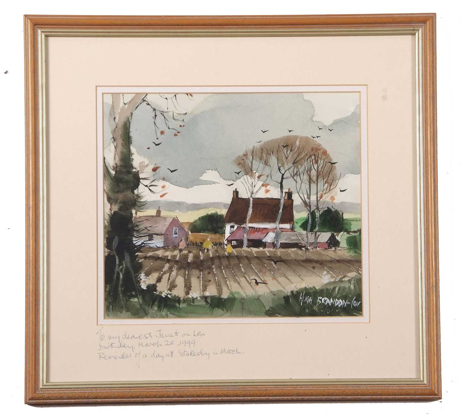 Hugh Brandon Cox (British,1917-2003), Stakesby landscape scene, watercolour and gouache, signed, - Image 2 of 2