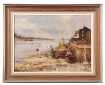 Owen Waters (British,1916-2004), 'Low Tide, King's Lynn', oil on board, signed and dated 1977,11.